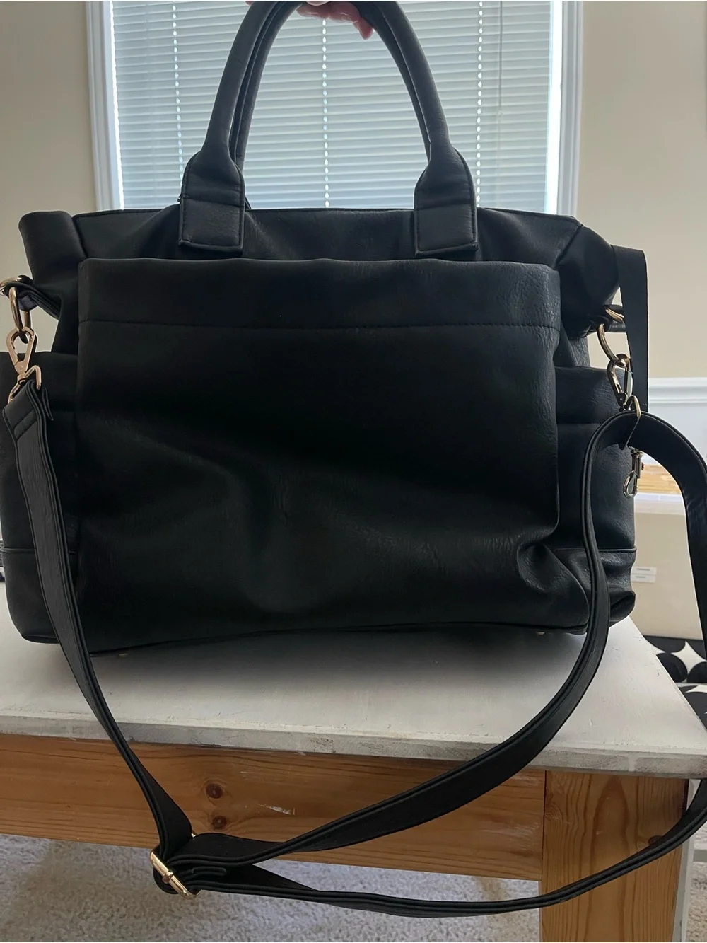 The Honest Company Tote / Diaper Bag with Gold Zippers